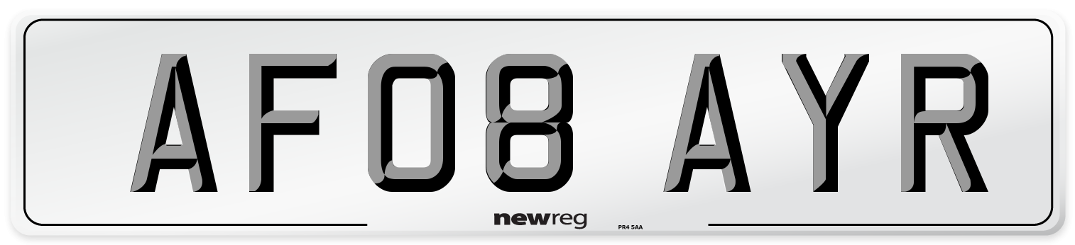 AF08 AYR Number Plate from New Reg